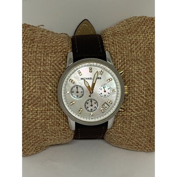 Michael Kors Other - Michael Kors Jet Set MK5057 Womens Brown Leather Analog Dial Quartz Watch WFH190